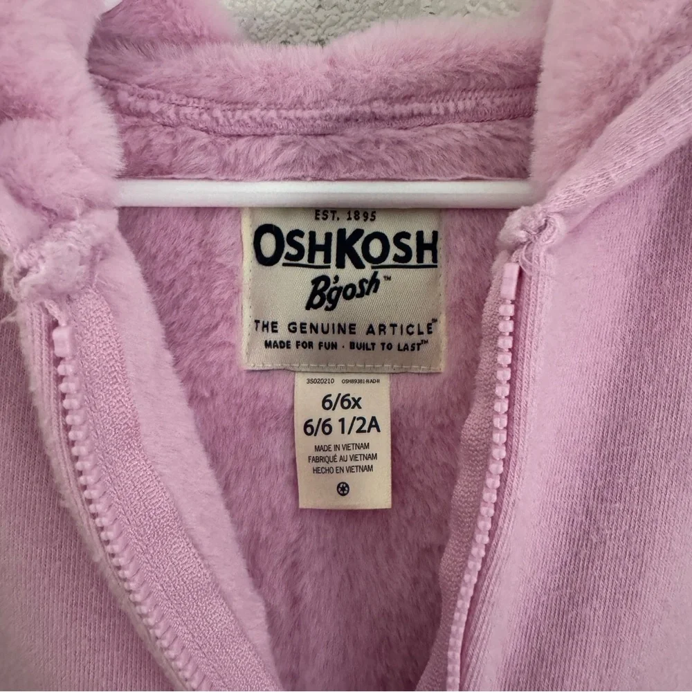 OSHKOSH B’GOSH Lilac Lined Zip Up Hooded Sweater